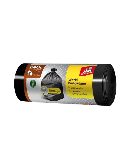 Duże worki na odpady budowlane Jan Niezbędny 240L 8szt. 5900536329963