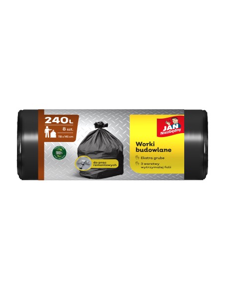 Duże worki na odpady budowlane Jan Niezbędny 240L 8szt. 5900536329963 2