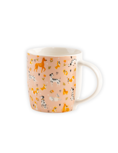 Porcelanowy kubek z wzorem z pieskami w opakowaniu prezentowym 330 ml 5905842527041 4