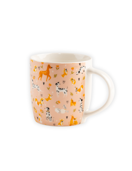 Porcelanowy kubek z wzorem z pieskami w opakowaniu prezentowym 330 ml 5905842527041 4
