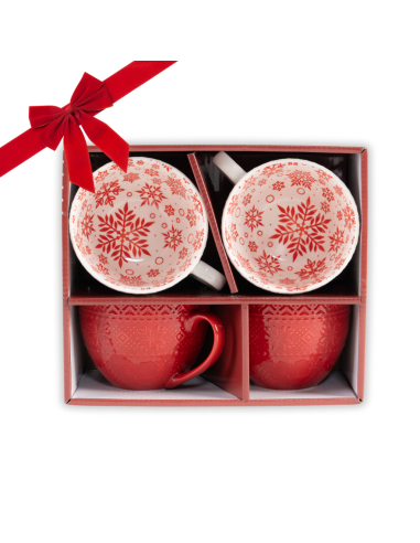 Świąteczny zestaw 4 porcelanowych kubków w opakowaniu prezentowym 530 ml 5905842527126 7