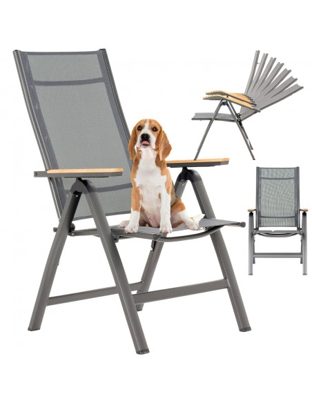Komfortowy fotel ogrodowy rozkładany Kingston Meven 61x71x111cm 5905842515598