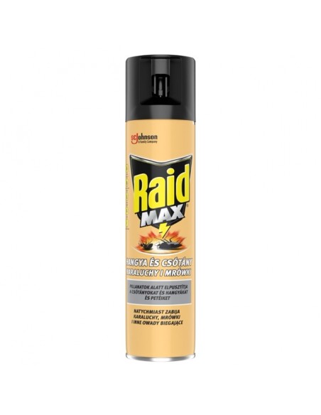 Natychmiastowy spray owadobójczy przeciw karaluchom i mrówkom Raid Max 400ml 8711800137866