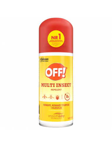 Lekki suchy aerozol przeciw komarom i kleszczom 25% DEET OFF! Multi Insect 100 ml 5000204152012