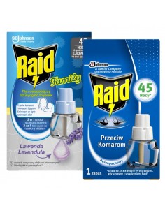 Bezpieczne dla dzieci 2 zapasy do elektrofumigatora owadobójczego Raid bezzapachowy + lawendowy 5905718981144