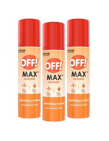 Chroniący przed ukąszeniami komarów i kleszczy repelent w aerozolu OFF! Max 3x100ml 5905718981366