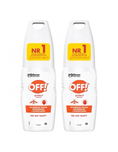 Nietłusty atomizer przeciw komarom i kleszczom OFF! Protect 2x100ml 4000290908754