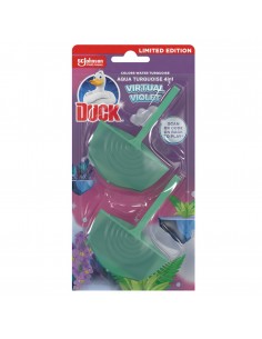 Podwójna zawieszka do toalet Duck Aqua Turquoise 4in1 Virtual Violet 2x 36 g 5000204377293
