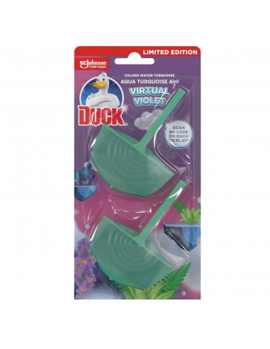 Podwójna zawieszka do toalet Duck Aqua Turquoise 4in1 Virtual Violet 2x 36 g 5000204377293