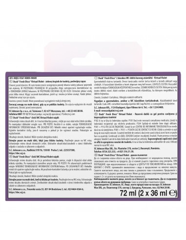 Podwójny zapas żelowych krążków do toalet Duck Fresh Discs Virtual Violet 5000204369649 2