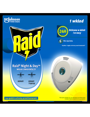 Wymienny wkład do elektrofumigatora owadobójczego Raid Night & Day 5000204358575