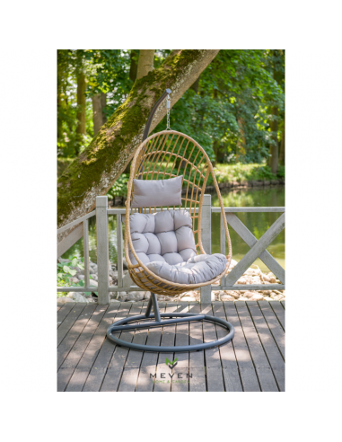 Beżowy fotel podwieszany ogrodowy JARDIN 5902490785014 10