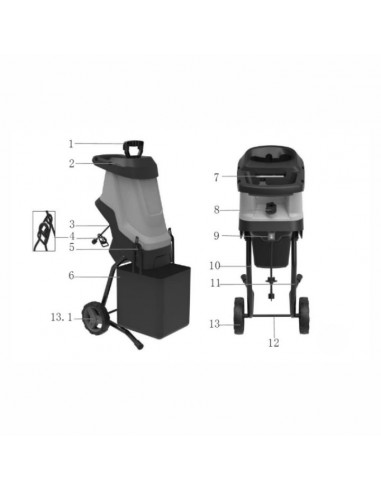 Elektryczny rozdrabniacz do gałęzi nożowy TOP CUT TC-RE2600-BAG 2600 W 5905842525979 17
