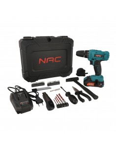 Wiertarko-wkrętarka akumulatorowa z zestawem narzędzi NAC CDB-1-LI-20V-TS 5905842520318 2