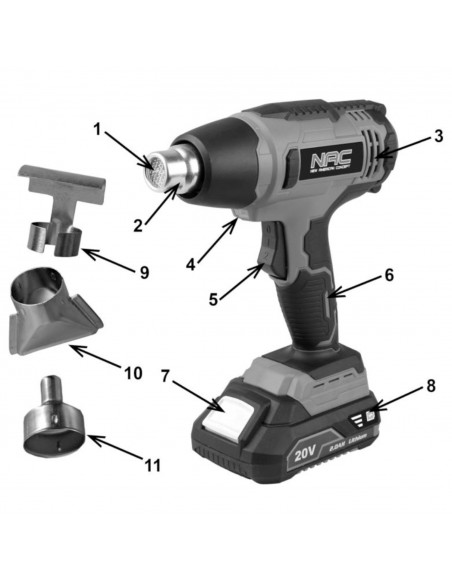 Akumulatorowa opalarka NAC HG-LI-20V - Body 5905842520240 12