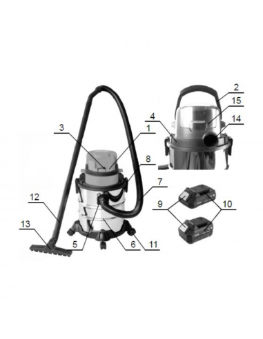 Akumulatorowy odkurzacz przemysłowy NAC IVC-LI-20V - Body 5905842520295 8