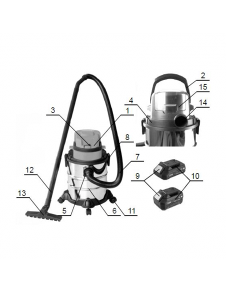 Akumulatorowy odkurzacz przemysłowy NAC IVC-LI-20V - Body 5905842520295 8