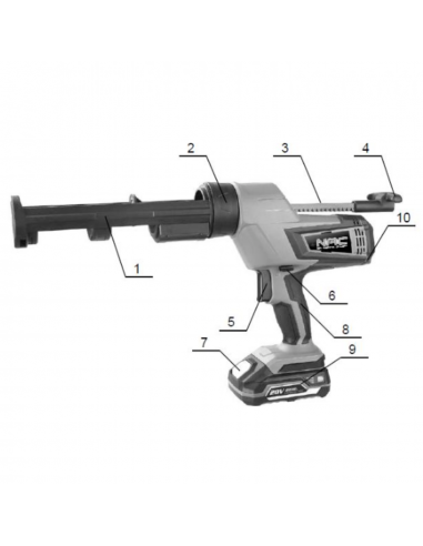 Akumulatorowy wyciskacz do silikonu NAC CG-LI-20V - Body 5905842520202 10