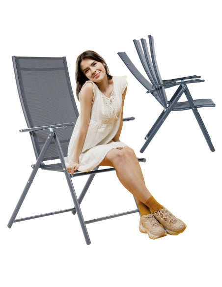 Szary fotel wielopozycyjny Daytona Meven 2 szt. 5905842532526