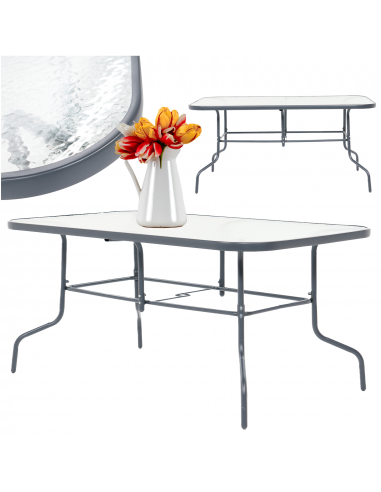 Stół ogrodowy Tampa z blatem ze szkła hartowanego 150 cm × 90 cm × 70 cm 5905842532496 15