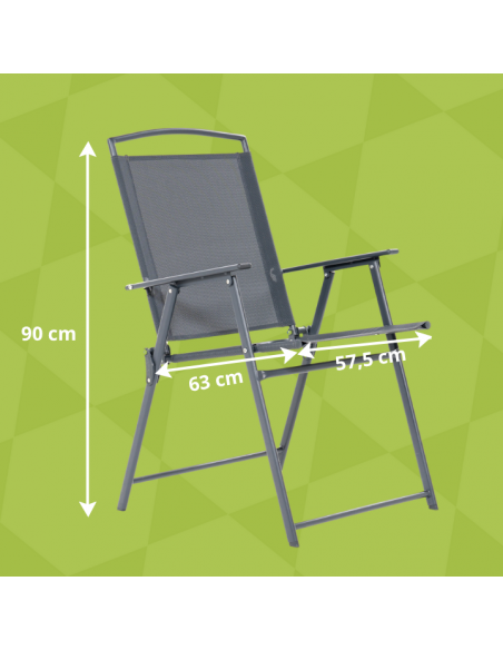 Wygodny zestaw mebli ogrodowych - stół obiadowy szklany + 2x krzesło składane + 4x krzesło 5905842532496 15