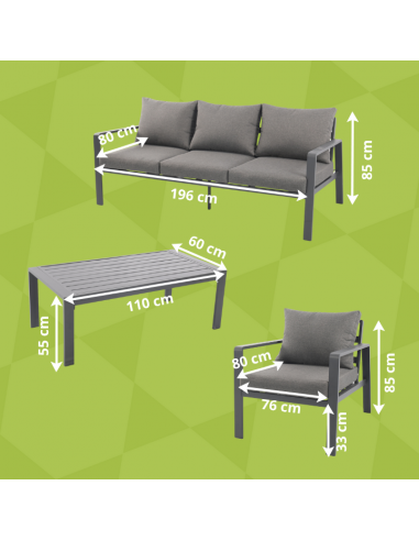 Aluminiowy zestaw mebli do ogrodu, na taras Aruba Meven 5905842533820 8