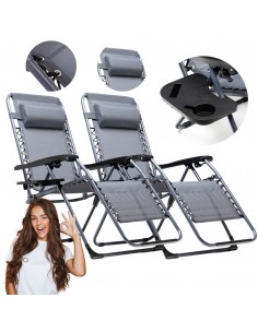 Lekki fotel ogrodowy składany Zero Gravity Meven - zestaw 2 szt. 5905842528949