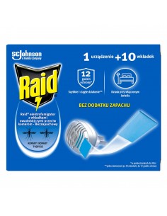 Bezzapachowy elektrofumigator z wkładkami owadobójczymi (10 szt.) Raid 5000204289268