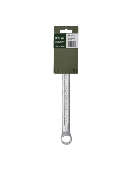 Klucz płasko-oczkowy ze stali chromowo-wanadowej 19 mm NAC PRO NP-SP-S19 5905842527348 2