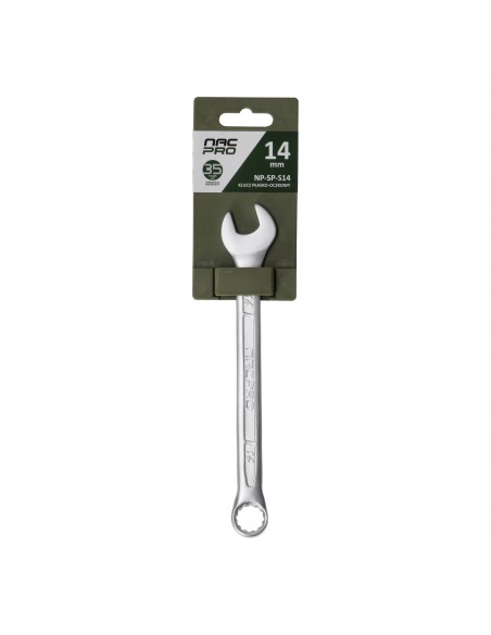 Klucz płasko-oczkowy ze stali chromowo-wanadowej 14 mm NAC PRO NP-SP-S14 5905842527294