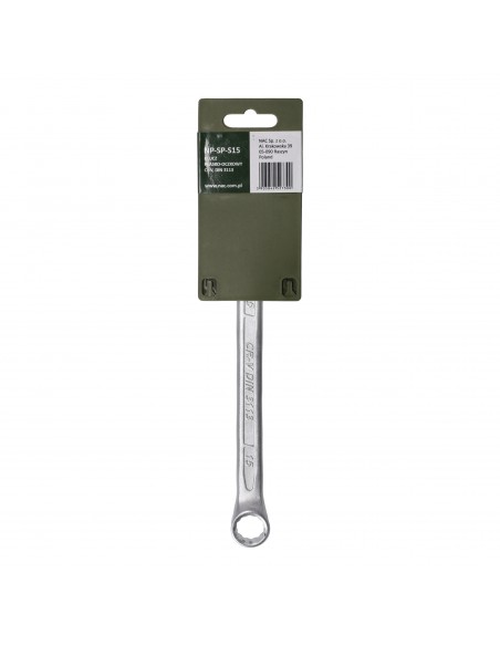 Klucz płasko-oczkowy ze stali chromowo-wanadowej 15 mm NAC PRO NP-SP-S15 5905842527300 2