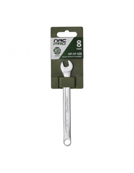 Klucz płasko-oczkowy ze stali chromowo-wanadowej 8 mm NAC PRO NP-SP-S08 5905842527232