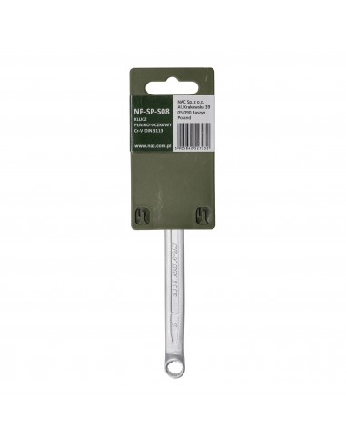 Klucz płasko-oczkowy ze stali chromowo-wanadowej 8 mm NAC PRO NP-SP-S08 5905842527232 2