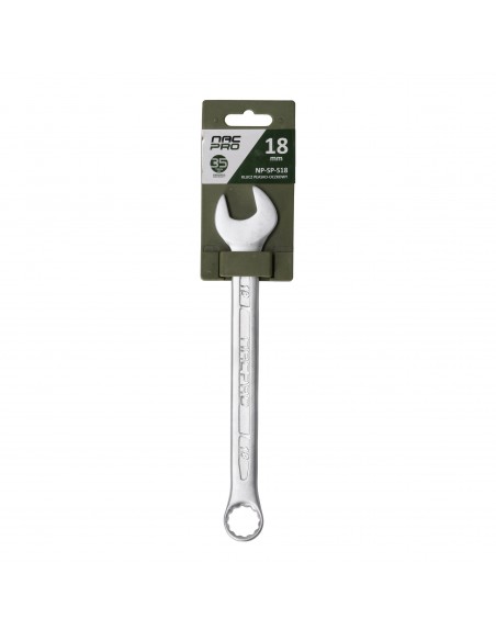 Klucz płasko-oczkowy ze stali chromowo-wanadowej 18 mm NAC PRO NP-SP-S18 5905842527331
