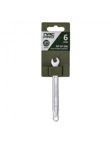 Klucz płasko-oczkowy ze stali chromowo-wanadowej 6 mm NAC PRO NP-SP-S06 5905842527218