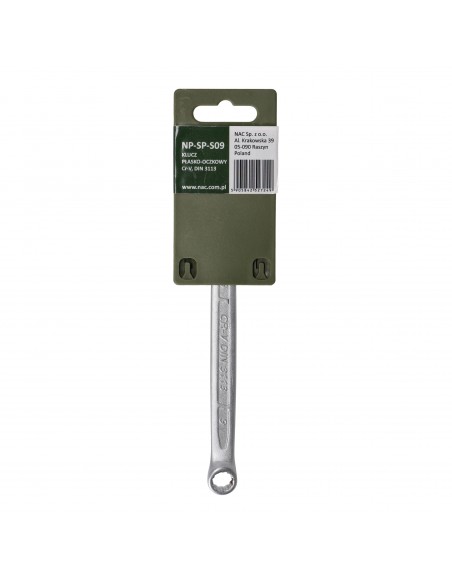 Klucz płasko-oczkowy ze stali chromowo-wanadowej 9 mm NAC PRO NP-SP-S09 5905842527249 2