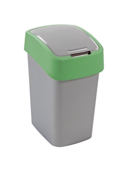Zielony lub srebrny kosz na śmieci 25L Curver Flip Bin 3253922171076