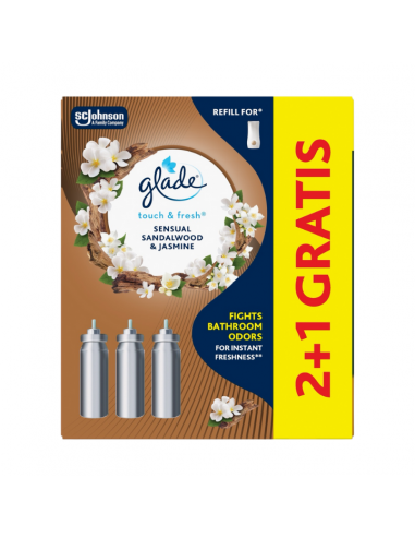 Zapas do naściennego odświeżacza powietrza Glade Sensual Sandalwood & Jasmine 2+1 5000204910957
