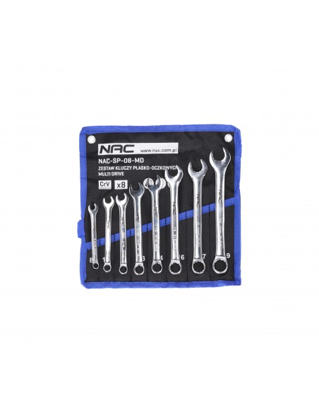 Zestaw kluczy płasko-oczkowych w etui 8 el.  8, 10, 11, 13, 14, 16, 17, 19 mm NAC-SP-08-MD 5905842520776 4