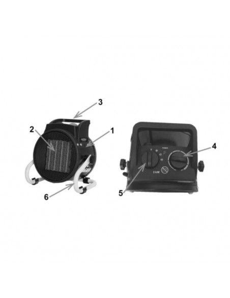 Nagrzewnica elektryczna typu Słonko z grzałką PTC NAC HE-3K-S-BG 3000W 5905842520691 8