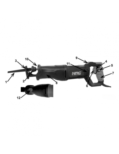 Mocna piła szablasta "lisi ogon" NAC RS-1100-GN 1100W 5905842517004 9