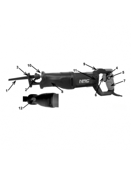 Mocna piła szablasta "lisi ogon" NAC RS-1100-GN 1100W 5905842517004 9