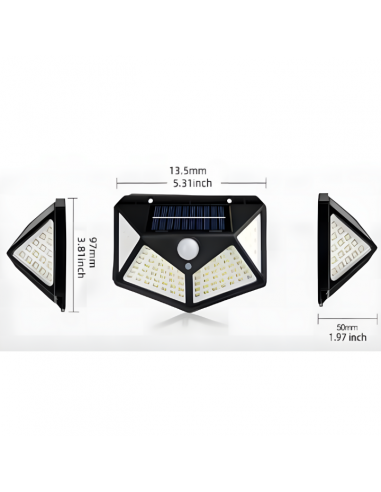 Lampa solarna ścienna kinkiet z czujnikiem ruchu 100 LED Meven 5905842532243 12