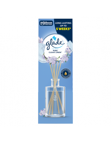 Dyfuzor z patyczkami zapachowymi Glade Pure Clean Linen 50 ml 5000204395495