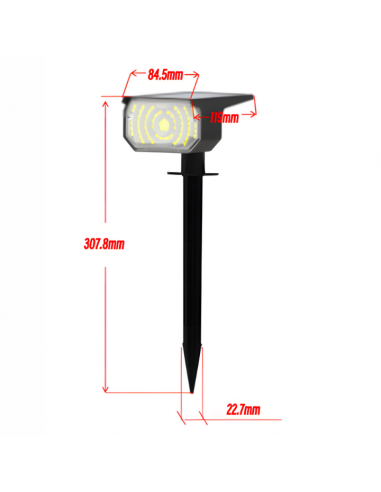 Lampa solarna, reflektor z czujnikiem zmierzchu 59 LED Meven 2 szt. 5905842532267 7