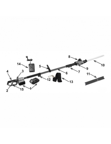 Akumulatorowe nożyce do żywopłotu na wysięgniku 20V NAC PHB20-B20-S 5905842524811 11