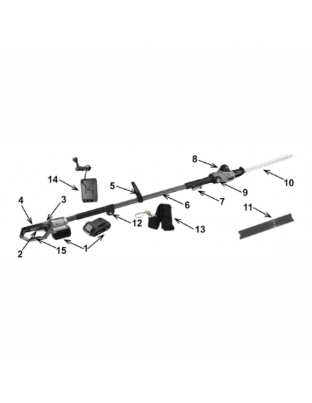 Akumulatorowe nożyce do żywopłotu na wysięgniku 20V NAC PHB20-B20-S 5905842524811 11