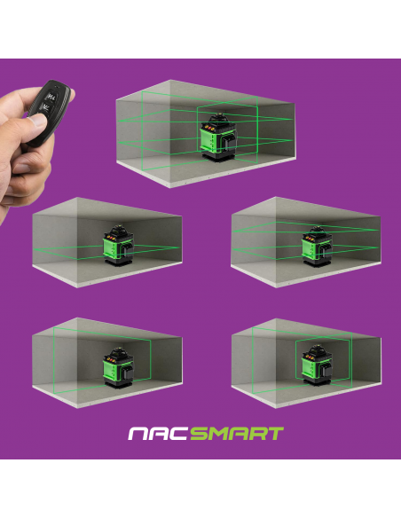 Laser krzyżowy, poziomica laserowa 4D 16 linii z akcesoriami NAC SMART 5905842528192 3