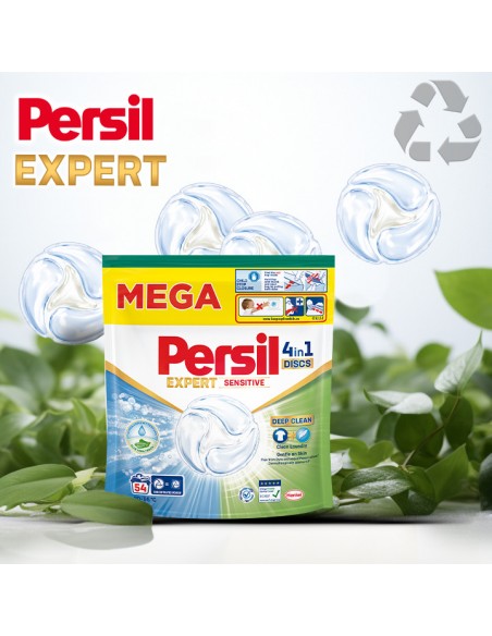 Delikatne kapsułki do prania Persil Deep Clean Discs 4w1 Expert Sensitive, 54 prania 9000101830828 8