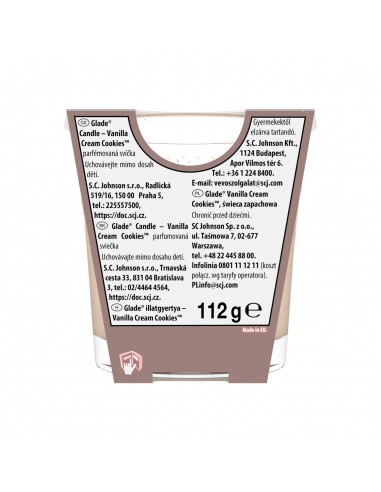 Zimowa świeca zapachowa Glade Vanilla Cream Cookies 112 g 5000204414905 3